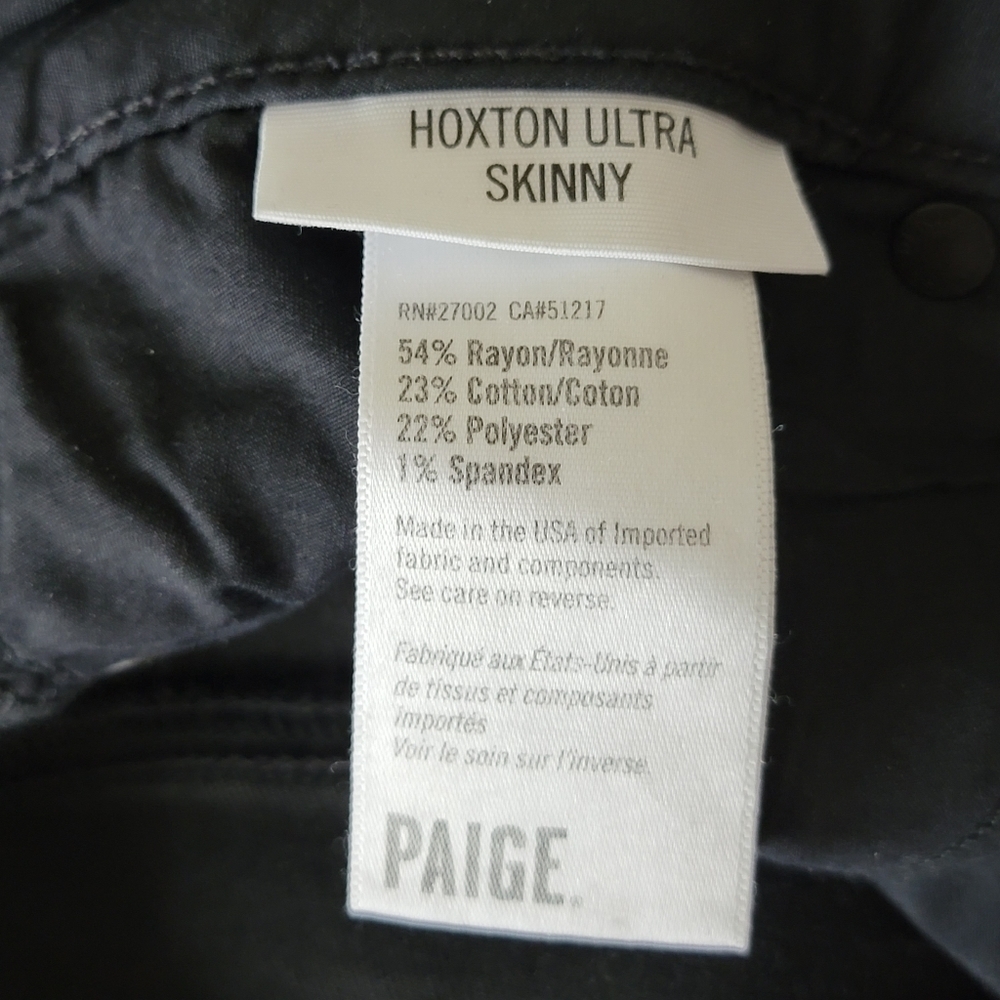 Paige 27 Hoxton Ultra Skinny Faded Black Fog Mid Rise Stretch Jegging Jeans - Picture 10 of 16